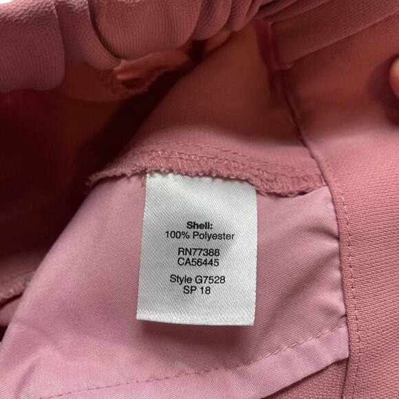 J Crew Casual Pants Elastic Back Waist Pink front pockets Women Size 0 NEW - Picture 4 of 9